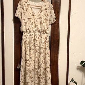 Sienna Sky Floral Tiered Skirt Lightweight Dress L